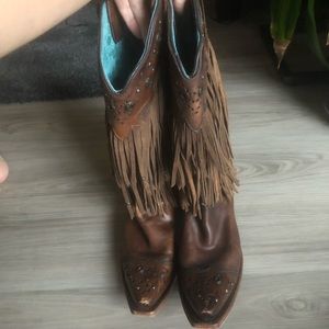 Corral cowboy boots brown fringe 8.5